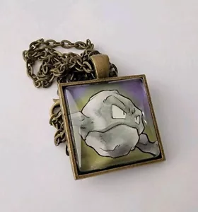 Geodude Pendant - Up-Cycled Pokemon Card Necklace - Picture 1 of 5