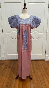 San Antonino Maxi Dress, Oaxaca Mexican dress. hand Embroidered. Silk Threads, - Picture 1 of 8