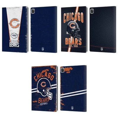 OFFICIAL NFL CHICAGO BEARS LOGO ART LEATHER BOOK WALLET CASE FOR APPLE iPAD - Image 1 of 4