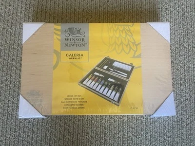 Windsor & Newton: Galeria Acrylic: Large Wooden Art Box, 21 Piece Set. - Image 1 of 4