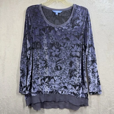 Блузка туника Simply Vera Vera Wang Velvet Burnout размер XL Whimsigoth - Изображение 1 из 4
