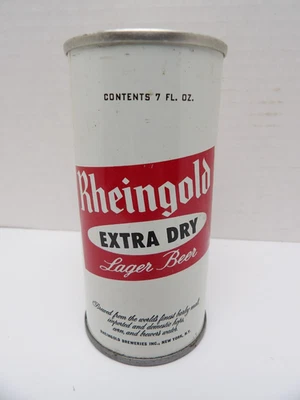 7oz RHEINGOLD EXTRA DRY LAGER STRAIGHT STEEL PULL TAB BEER CAN #29-22 NEW YORK - Image 1 of 4