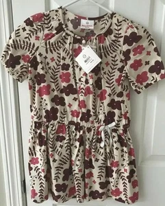 Hanna Andersson Dress Girls 120 6 7 8 Pink Purple Flowers Floral S/S NEW $45 - Picture 1 of 1