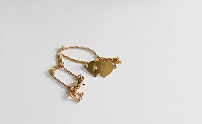 Подлинный бриллиант Solitaire лодыжки 14k желтое золото отделка над серебро женщин - Изображение 1 из 2