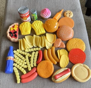 Large Lot 50+ Pieces Vintage Play Food Toys -Burger, Hot Dog, Fries, Chips Etc.. - Picture 1 of 6