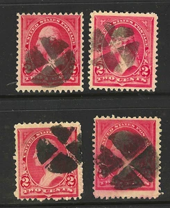 Collection Few Fancy Cancel 2 Cent Washington Untyped Bureaus 1894-95 US 57B33 - Picture 1 of 3