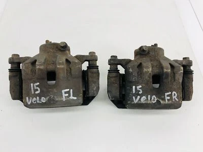 13-17 HYUNDAI VELOSTER DELANTERO DERECHO E IZQUIERDO ABS JUEGO DE 2 PINZAS DE FRENO OEM Foto 1 de 4