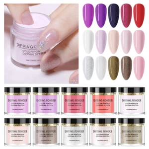 Nail Dipping Powder Nail Art pigmento glitter polvere manicure senza lampada UV Regno Unito - Foto 1 di 50