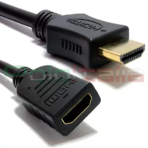 Cavo 2m HDMI 1.4 prolunga maschio/femmina audio video Full hd tv per Xbox360 One - Foto 1 di 2