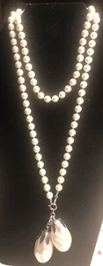 VTG Sarah Coventry Faux Pearl Dangle Lariat 36" Necklace Belt - Picture 1 of 8