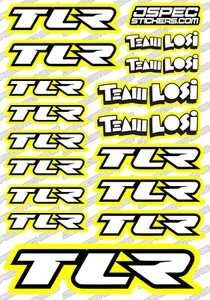 TEAM LOSI TLR RC BUGGY TRUCK STICKER SET A5 OFFROAD AKA TRUGGY NITRO EP JSPEC - Picture 1 of 18