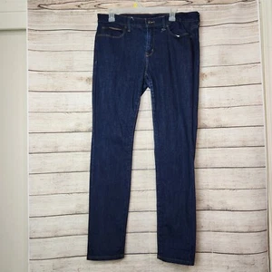 JCP Skinny Leg Denim Jeans Damen Gr. 32/14 Blau Mid Rise Dark Wash 5-Pocket - Bild 1 von 13