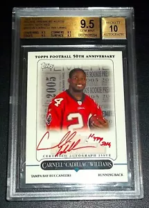 BGS 9.5 10 Autografo Rc Cadillac Carnell Williams Auto 2005 Happy 50 Red Rookie - Foto 1 di 4