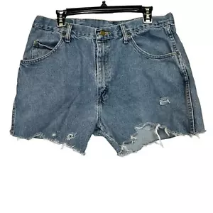 Pantaloncini corti vintage Wrangler effetto invecchiato lavaggio medio taglia 38 - Foto 1 di 8