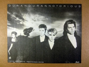 1986 Duran Duran band photo Notorious album promo vintage print Ad - Picture 1 of 1