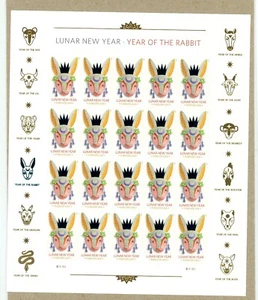 Lunar New Year of the Rabbit 2023 FACTORY SEALED Sheet of 20 MNH Scott's 5744 - Picture 1 of 2