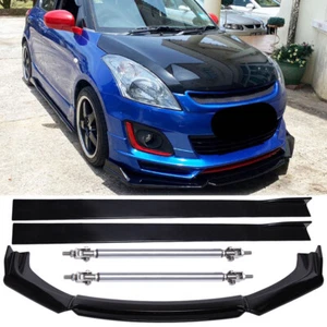 Front Bumper Lip Spoiler Splitter /Side Skirt /Strut Rods For Suzuki Swift RS - Picture 1 of 13
