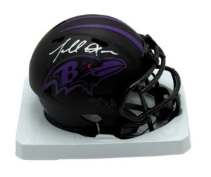 Casco de fútbol americano autografiado Terrell Suggs Eclipse Mini Ravens Eclipse Beckett - Imagen 1 de 3