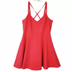 French Connection Mini Dress 10 Pink Fit & Flare Double Strap Preppy Hipster - Picture 1 of 11