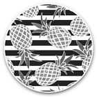 2 x Vinyl Stickers 7.5cm (bw) - Healthy Pineapple Fruit Stripe Print  #35863