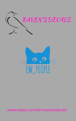 Peeking Cat Ew, People Decal Sticker Bumper Laptop  Window Car Truck creeping - Image 1 of 2