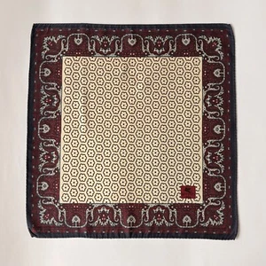 ETRO MILANO SEIDE KLEINES TASCHENSCHAL TASCHENTUCH PAISLEY GEBLÜMT BLAU 40 cm 15 in - Bild 1 von 6