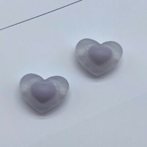 15pcs 17mm Acrylic Spaced Beads Transparent Heart Shape Beads Jewelry Making DIY