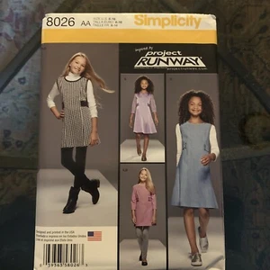 Simplicity 8026 Project Runway Girls Dress Jumper Size 8 - 16 Pattern Uncut - Picture 1 of 2