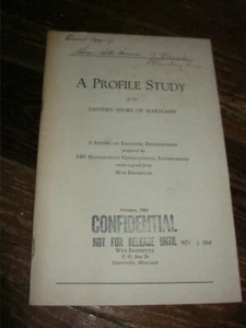 1964 Profile Study of Eastern Shore Maryland Wye institute Centreville, Md.. - Picture 1 of 3