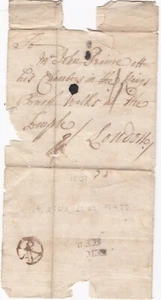 c.1725 2 LINIEN LEICESTER PMK & BISHOPMARK WRAPPER TO TEMPLE LONDON VORSTEMPEL - Bild 1 von 2