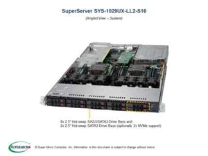 Supermicro SYS-1029UX-LL2-S16 Server 2 x Intel Xeon Gold 6146 192GB NEW IN STOCK - Picture 1 of 4