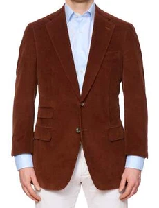 JAY KOS New York Rust Color Cotton-Cashmere Corduroy Jacket EU 52 US 42 - Picture 1 of 4