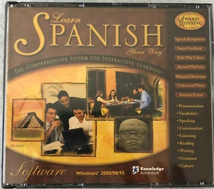 Learn Spanish Your Way Audio 3 CD Set Windows 2000/98/95 Speaking Vocabulary - Picture 1 of 1