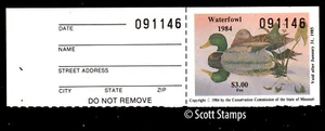 MO6 MO6H 1984 Missouri Duck Stamp - MNH - Mallards - Hunter Stamp with Tag  - Picture 1 of 1