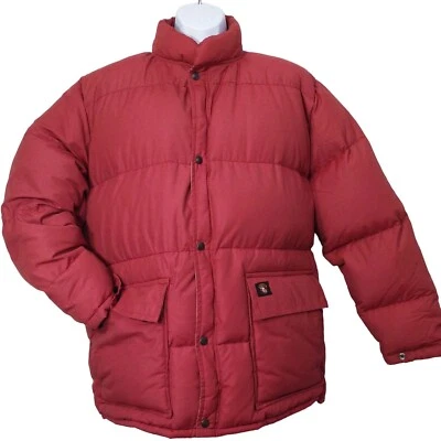 Abrigo parka acolchado plumón de ganso Stearns Hansa-Branta vintage años 70 para hombre-XL rojo oxidado Foto 1 de 4