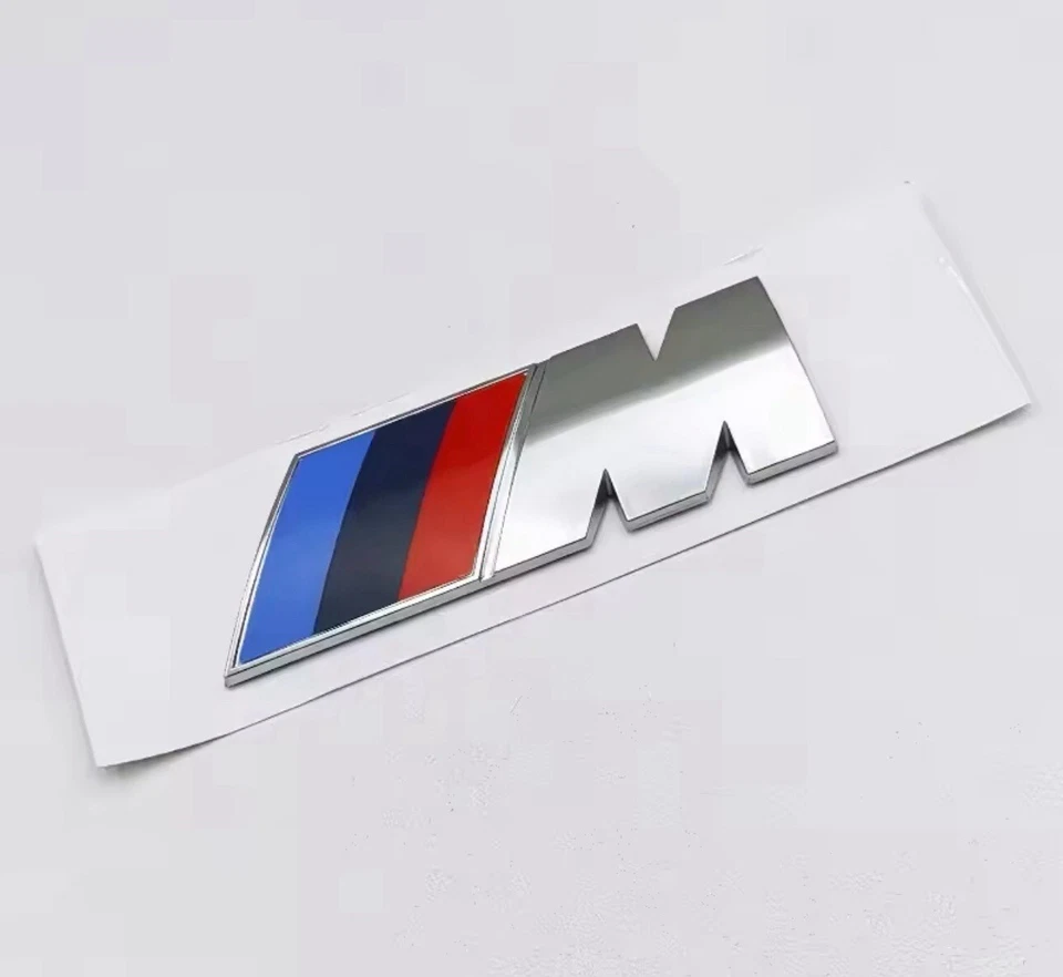 FOR BMW M Series Glossy Silver Trunk Emblem Lettering Decal Badge fender sticker — 第 1/2 张图片