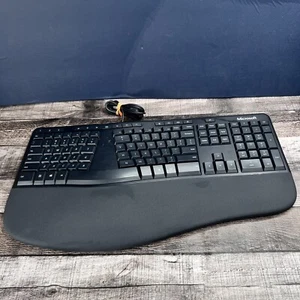 Microsoft LXM-00001 Model 1878 Wired USB 2.0 Ergonomic Keyboard Schwarz Getestet - Bild 1 von 6