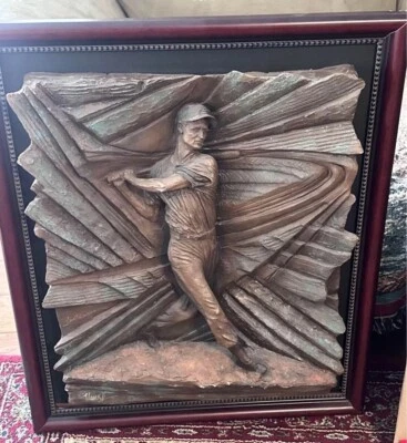 BOSTON REDSOX TED WILLIAMS .406 SCULPTURE  w AUTOGRAPH BY PAUL HAMISH - Image 1 of 3