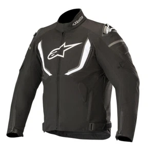 ALPINESTARS T-GP R V2 MENS TEXTILE WATERPROOF MOTORCYCLE JACKET BLACK WHITE - Picture 1 of 3