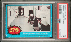 1977 TOPPS STAR WARS - Blue Series 1 - Rebels Defend Starship #9 - PSA 5