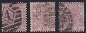 SG139 2½d Rosy Mauve Plates 1-3 Set Watermark Anchor Good USED (cat £415) - Picture 1 of 2