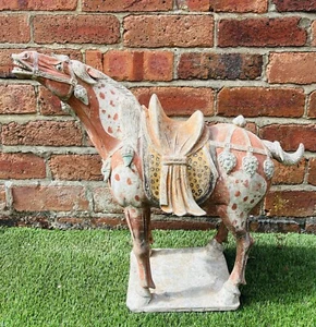 RARE Large Ancient Chinese Tang Dynasty Terracotta Horse Most Pigments Remaining - Picture 1 of 24