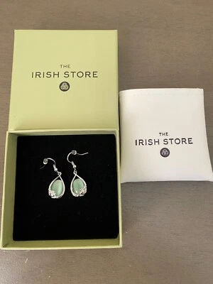 Ирландские кельтские кладдахские серьги с кошачьим глазом - Изображение 1 из 4