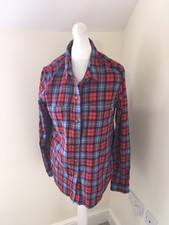 Vans Size L Red Check Flanel Womens Shirt Long Sleeve