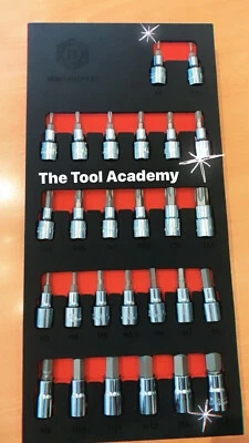 Britool Hallmark Socket Bit Set Hex Allen Torx Star 3/8 Drive In Foam Storage - Image 1 of 4