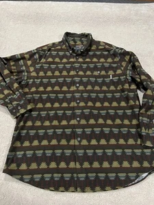 Vintage Woolrich Flannel Mens Extra Large Southwestern Aztec Cowboy Button Shirt - Picture 1 of 7