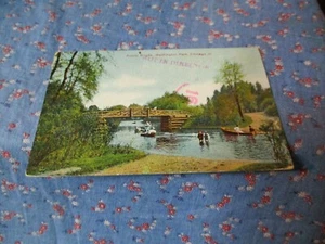 Old Postcard 1912 Chicago Ill Washington Park Rustic Bridge - Picture 1 of 2