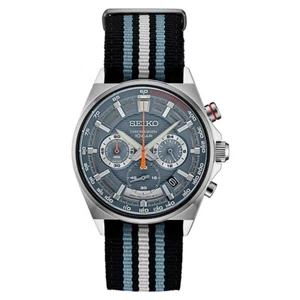 Seiko Men's Blue Dial Multicolor Nylon Band Essential Japanese Quartz Watch - Picture 1 of 3