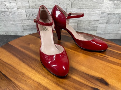 Scarpe Love Moschino tacco donna 8 5M rosso vernice pelle salsa décolleté comode