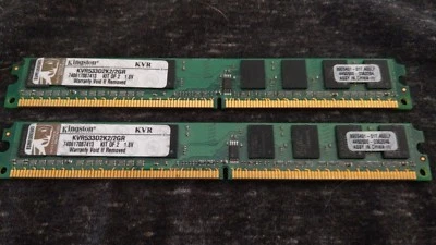 KVR533D2K2/2GR Kingston 2GB Kit (2 X 1GB) PC2-4200 DDR2-533MHz non-ECC Unbuffere - Image 1 of 2